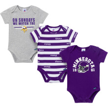 Gerber Baby Boys' NFL 3-Pack Onesie Bodysuit Vikings NFL 3-Pack6 Months