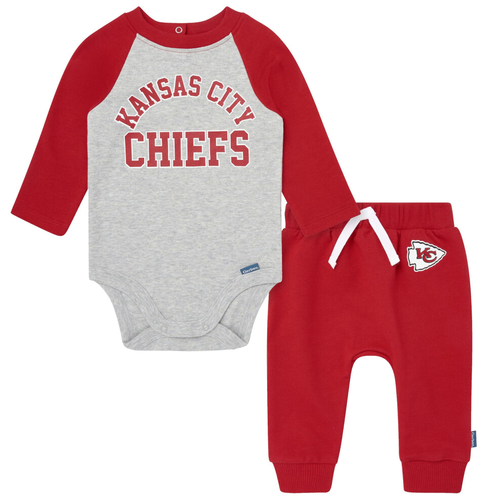 Gerber Baby Nfl Onesie Bodysuit And Jogger Set Chiefs 6-9 Months
