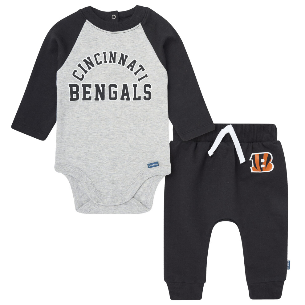 Gerber Baby Nfl Onesie Bodysuit And Jogger Set Bengals 12 Months