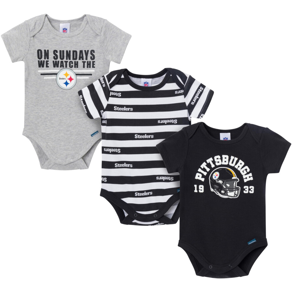 Gerber Baby Boys' Nfl 3-Pack Onesie Bodysuit Steelers Nfl 3-Pack6 Months