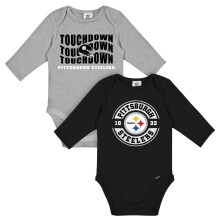 Gerber Baby NFL 2-Pack Lange Mouwen Romper, Steelers, 18 Maanden