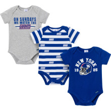 Gerber Baby Boys NFL 3-pack Onesie Bodysuit Giants 6-12 mnader