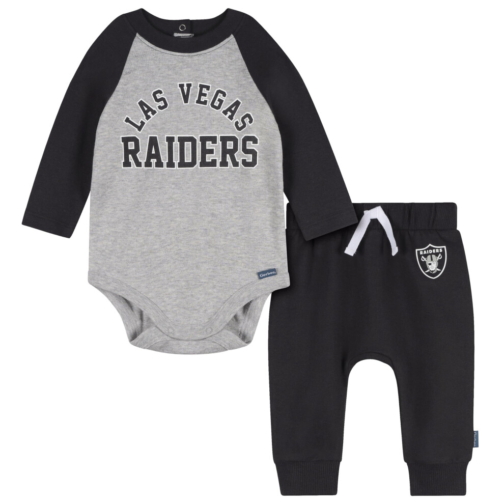 Gerber Baby Nfl Onesie Bodysuit And Jogger Set Raiders 18 Months