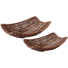 2Stück Snackkorb Imitat Rattan Servierhalter Aufbewahrung