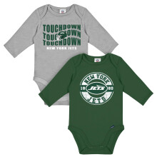 Gerber Baby NFL 2-Pack Lange Mouw Romper, Jets, 18 Maanden
