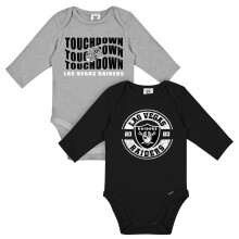 Gerber Baby NFL 2-Pack Lange Mouwen Romper, Raiders, 6-12 Maanden