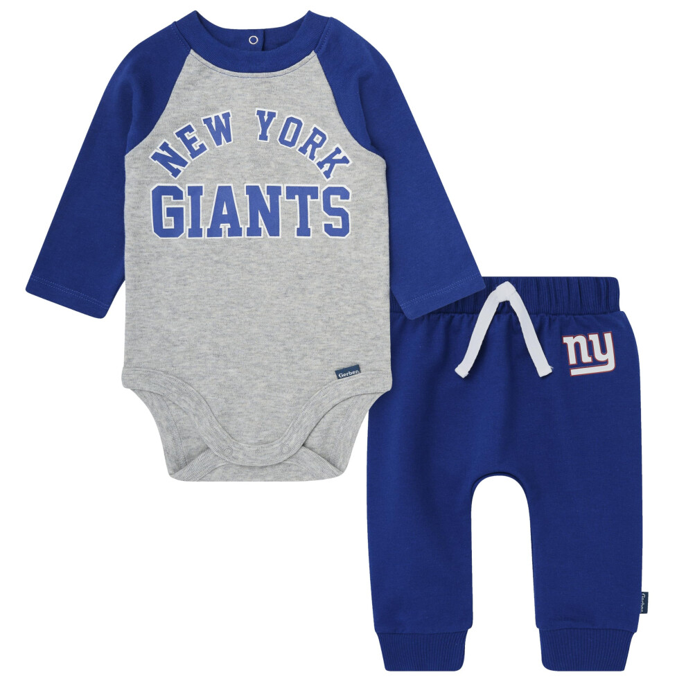 Gerber Baby Nfl Onesie Bodysuit And Jogger Set Giants 12 Months