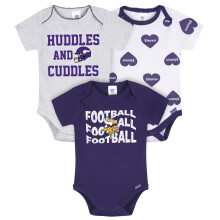 Gerber Meisjes NFL 3-Pack Romper Bodysuit, Vikings, 18 Maanden