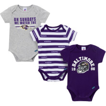 Gerber Baby Boys NFL 3-pack Onesie Bodysuit Ravens 0-3 mnader