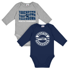 Gerber Baby NFL 2-Pack Lange Mouw Romper, Seahawks, 0-3 Maanden