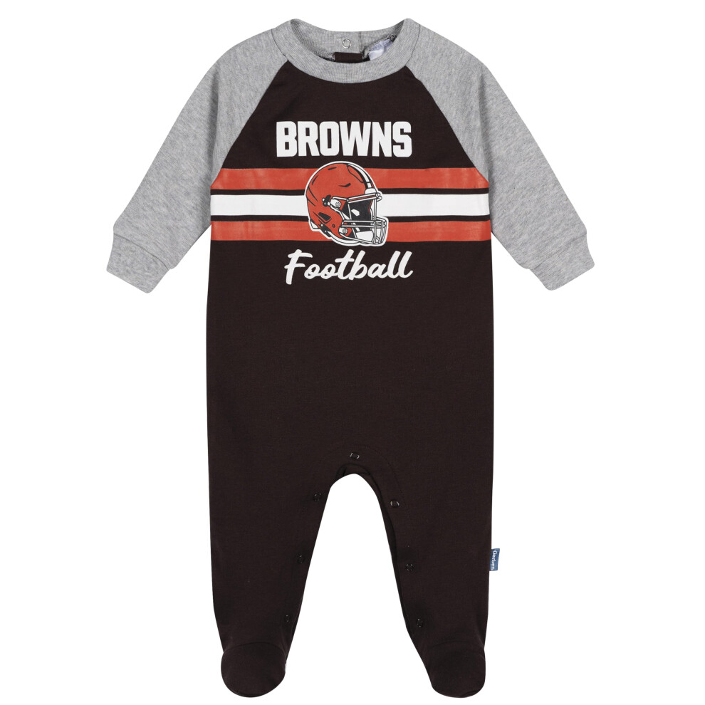 Photos - Other Trainers Gerber Baby NFL Team Footed Coverall Browns 0-3 Months BN256112BNS 