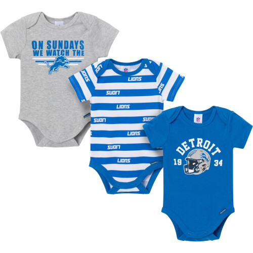 Gerber Gerber NFL Lot de 3 combinaisons pour bb garon Lions 0-3 mois