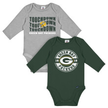 Gerber Baby NFL 2-Pack Lange Mouw Romper, Packers, 0-3 Maanden