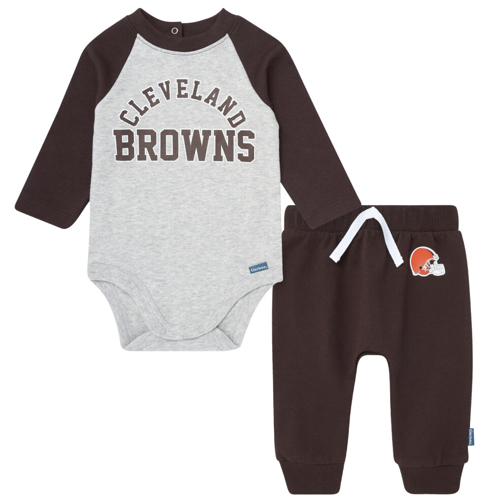 Gerber Baby Nfl Onesie Bodysuit And Jogger Set Browns 6-9 Months