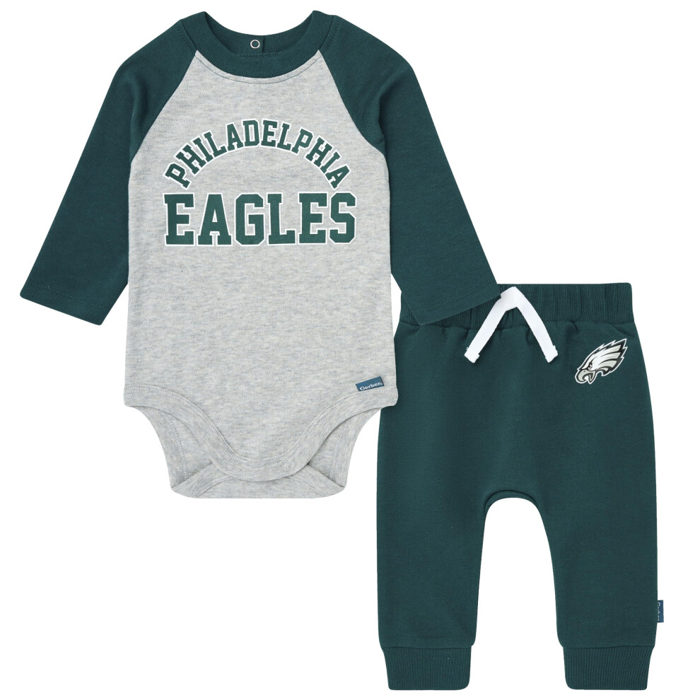 Gerber Baby Nfl Onesie Bodysuit And Jogger Set Eagles 24 Months