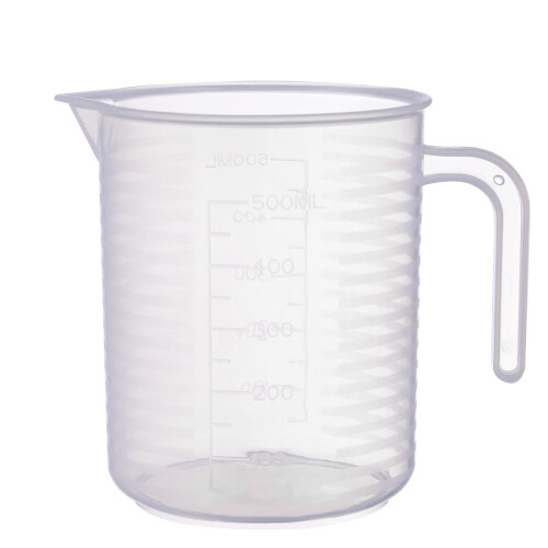 1St Pp Kunststoff Messbecher Mit Transparent 500Ml Mit Deckel