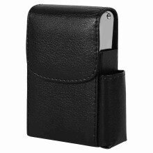 Cigarette Organizer Case, PU Leather Cigarette Box Cigarette Case Tobacco Pouch With Lighter Holder Name Card Storage Container