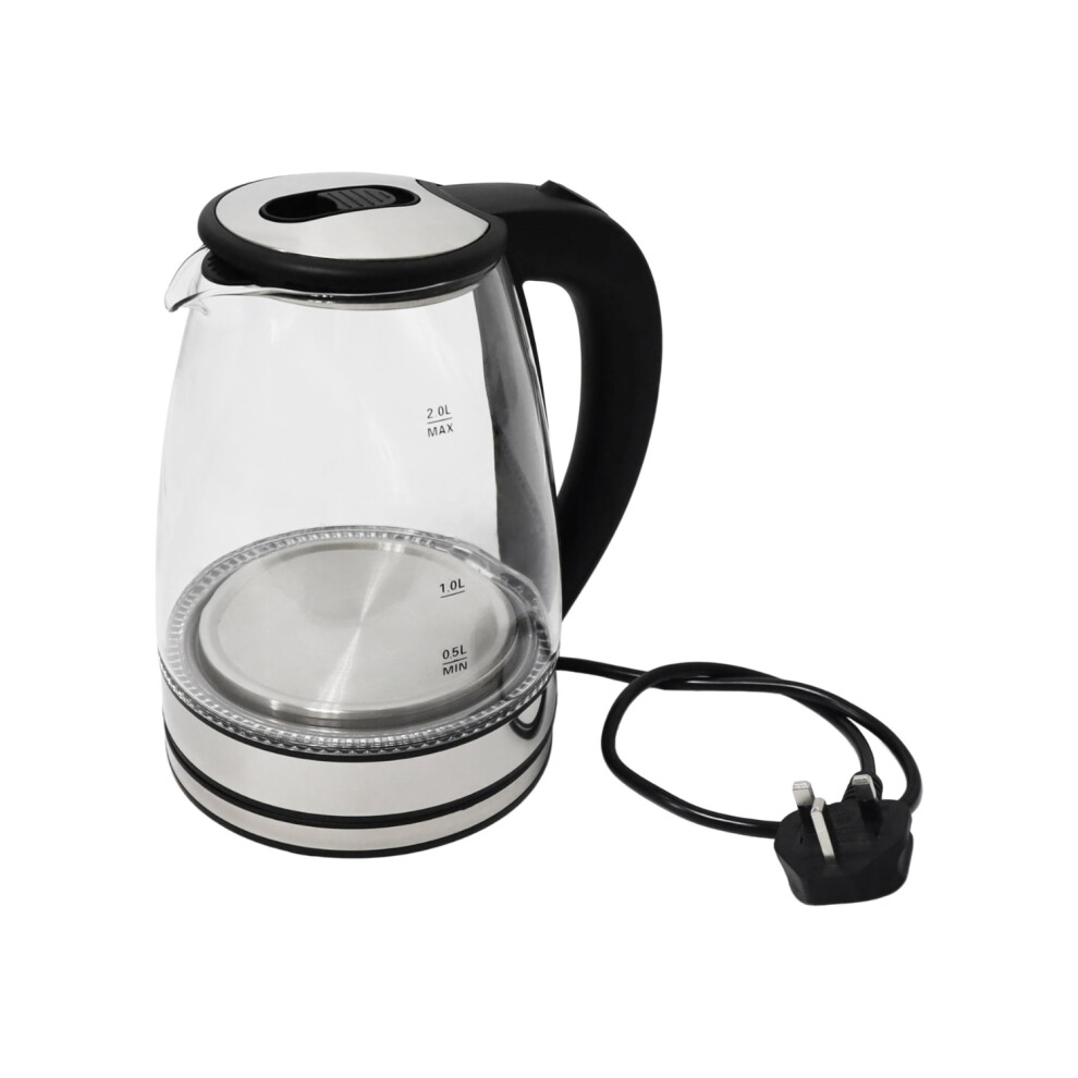 Alivio 2L Electric Kettle 1800W - Premium Glass Body Auto Shut-Off With Fast Boil Technology Kettle Clear