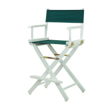 Casual Home 24"""" Director's Chair White Frame with Hunter Green Canvas Counter Height