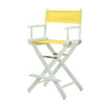 Casual Home 24"""" Director's Chair White Frame with Yellow Canvas Counter Height