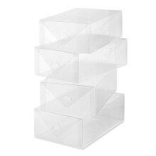 Whitmor Women's Shoe Box, White, Set of 4