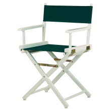 Casual Home 18"""" Director's Chair White Frame with Hunter Green Canvas