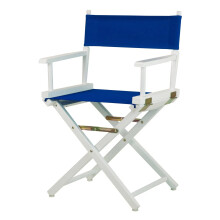 Casual Home 18"""" Director's Chair White Frame with Royal Blue Canvas