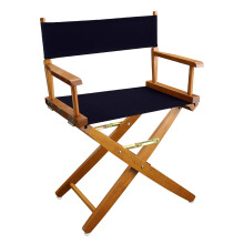 American Trails Extra-Wide Premium 18"""" Director's Chair Mission Oak Frame with Navy Canvas