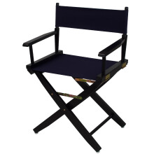 American Trails Extra-Wide Premium 18"""" Director's Chair Black Frame with Navy Canvas