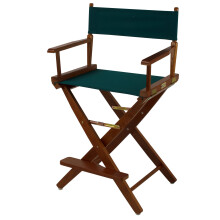 American Trails Extra-Wide Premium 24"""" Director's Chair Mission Oak Frame with Hunter Green Canvas Counter Height