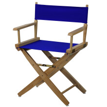 American Trails Extra-Wide Premium 18"""" Director's Chair Natural Frame with Royal Blue Canvas