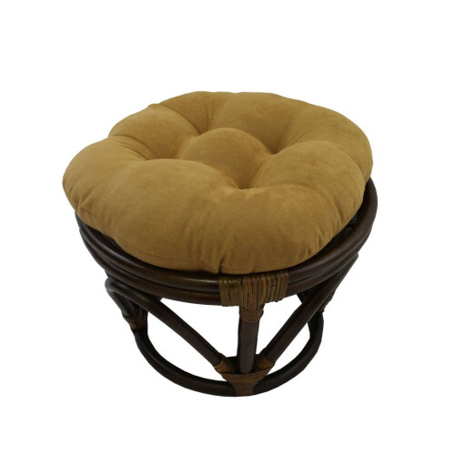 International Caravan Rattan Ottoman met Micro Suede Kussen