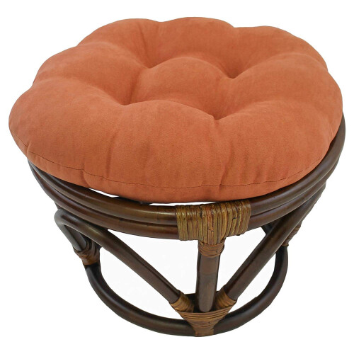 International Caravan Rattan Ottoman met Micro Suede Kussen 2