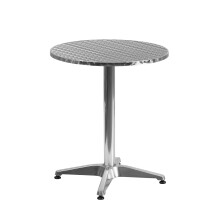 Flash Furniture Mellie 23,5'' runder Indoor-Outdoor-Tisch aus Aluminium mit Sockel