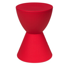 LeisureMod Red Hourglass Drum Beistelltisch mit Stauraum  Moderner Akzent-Beistelltisch mit ABS-Schale und abnehmbarem Deckel fr den Innen- und
