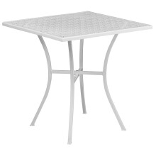 Flash Furniture Oia quadratischer Terrassentisch in kommerzieller Qualitt | Quadratischer Terrassentisch aus Stahl fr den Auenbereich