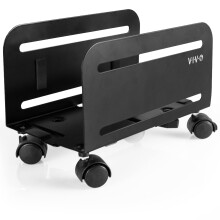 VIVO Computer Tower Desktop ATX-Case, CPU Steel Rolling Stand, Adjustable Mobile Cart Holder with Locking Caster Wheels, Black, CART-PC01