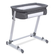 Simmons Kids Berceau City Sleeper - Lit portable ajustable avec roues et maille d'air, Gris