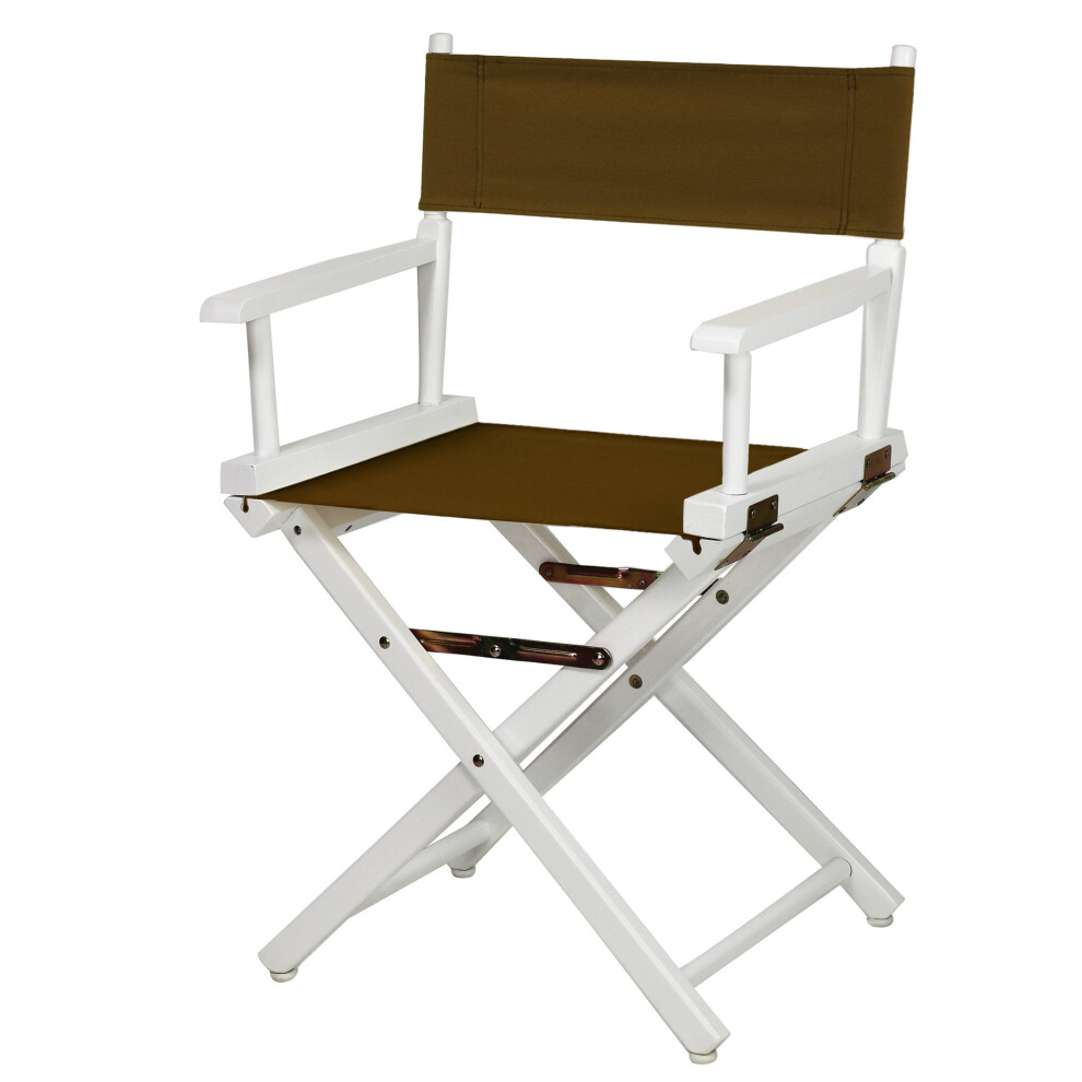 Casual Home 200-01/021-45 Director Chair 18"""" - Classic Height WhiteFrame/Brown Canvas-image-OPC-PM8VX5M-NEW