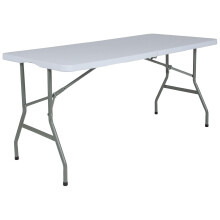 Flash Furniture Kathryn Skladany stl z bialego plastiku o wysokosci 4,97 stopy, skladany z podwjnego granitu
