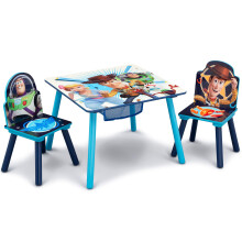 Delta Children Kindertafel en -stoelset met opbergruimte (inclusief 2 stoelen) - Ideaal voor knutselen, tussendoortjes, thuisonderwijs, huiswerk en m