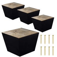 ComfortStyle m?belben til sofastol sofa eller osmannisk s?t med 4 erstatningsf?dder 3 tommer h?j firkant med tilspidsede sider m?rk espressofinis