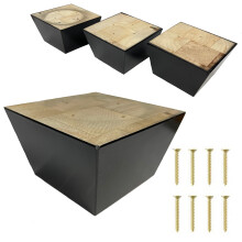 ComfortStyle m?belben Sofa og stol 3"""" h?j x 5"""" Ekstra brede tr?f?dder erstatningss?t p? 4 fod Heavy Duty m?rk espressofinish