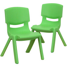 Flash Furniture Whitney 2 Pack zelen plastov stohovateln koln idle s vkou sedku 10,5""