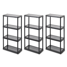 Gracious Living Unit de rangement solide et lgre 4 tagres hauteur fixe 12 x 24 x 48 pour la maison, le garage, le sous-sol et la buander