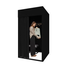 Clothing Store Fitting Room Movable Square Changing Room DIY Temporary Locker Room with Metal Landing Track Privacy Screen Partition for Office Ou