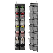 KEEPJOY Over de deur schoenenorganizer, hangende schoenenorganizer met 4 haken, deurschoenhouder met 14 mesh diepe zakken, kastdeur, schoenenopbergta