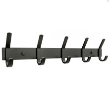 SAYONEYES mattschwarzer Garderobenstnder zur Wandmontage  38,1 cm groe Edelstahl-Hakenleiste mit 5 Doppel-Kleiderhaken  wandmontierter Eingangsbe