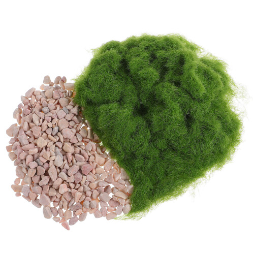 1 Set Gras Puder Stein DIY Kunstmoos Matte Hellgrün