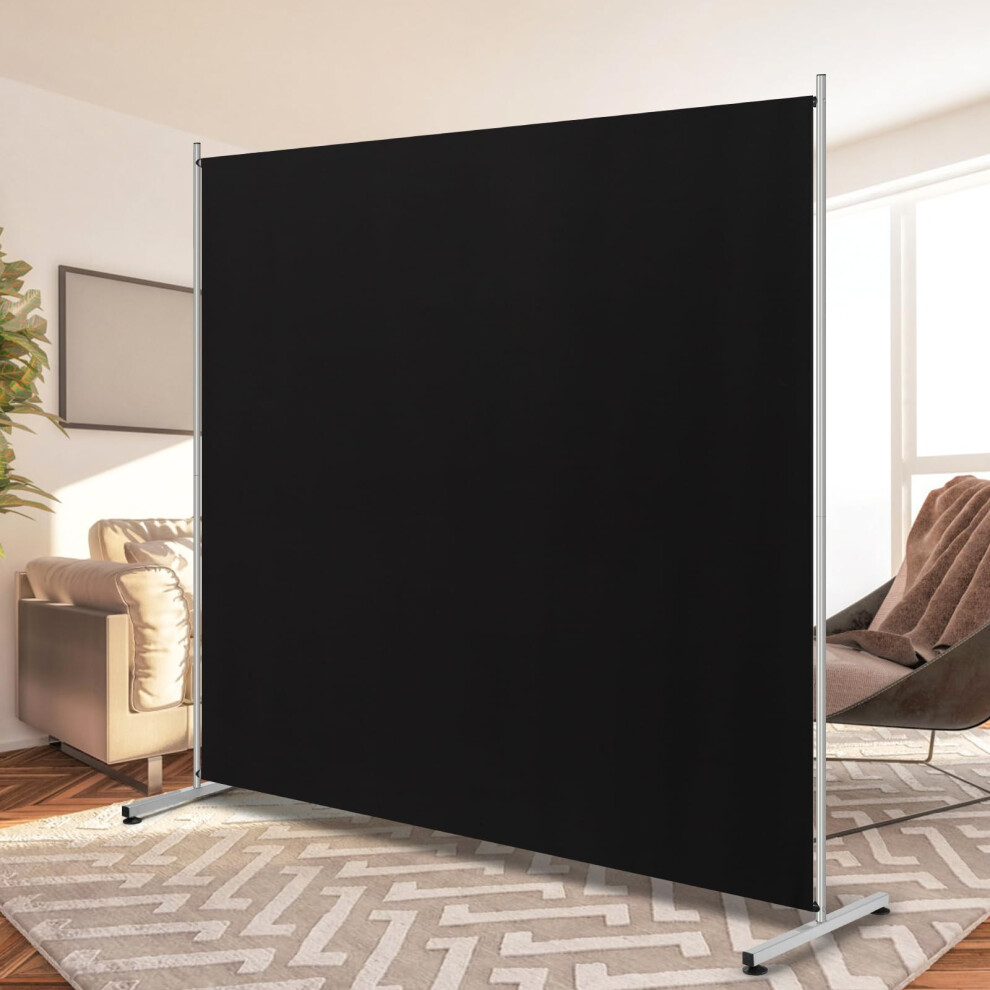 RANTILA Single Large Panel Room Divider Privacy Screen for Office Partition Separators Freestanding Divider 71''W x 71''H Black-image-OPC-PFQGFH6-NEW